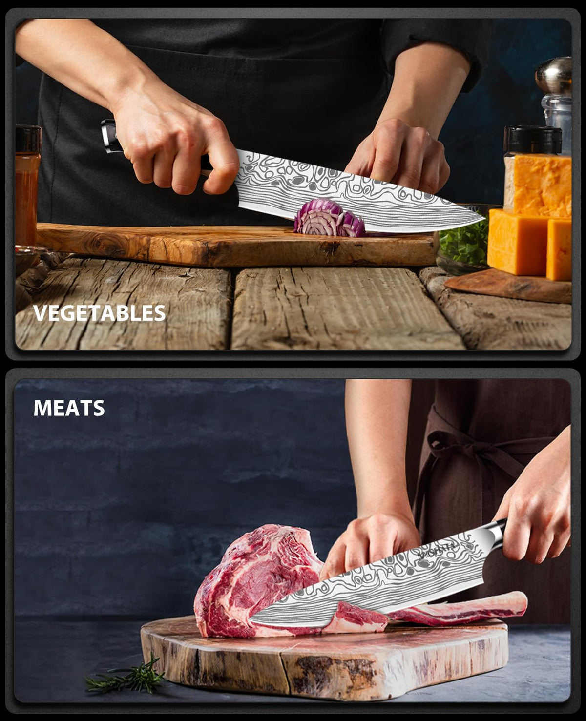 MOSFiATA 8in chef knife gift box presentation ideal gift for cooks.