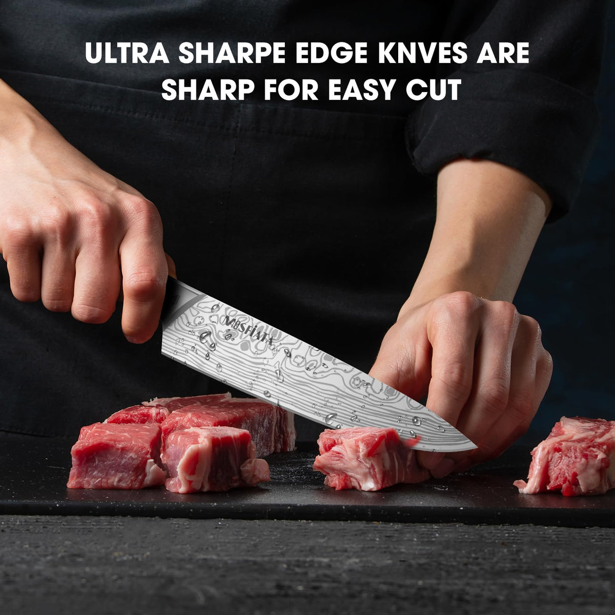 MOSFiATA 8-inch carving knife perfect for roast slicing.