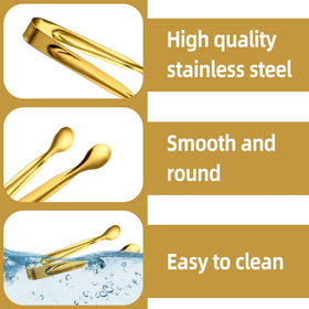 MOSIOBERDAVIAN appetizer tongs in gold for effortless buffet plating