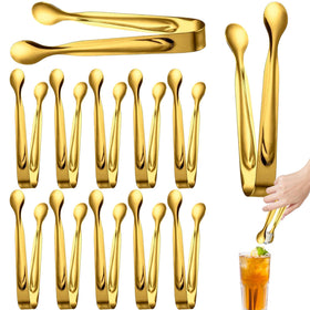 MOSIOBERDAVIAN mini gold tongs for precise sugar servings at tea parties