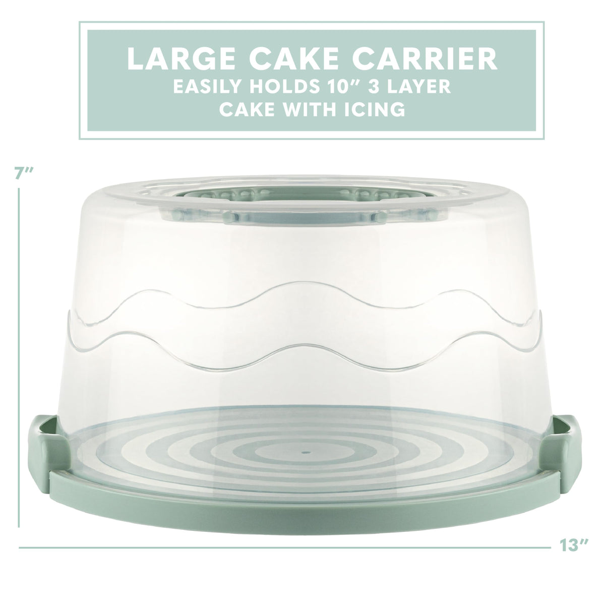 MosJos cake container with clear dome showcases desserts during travel.