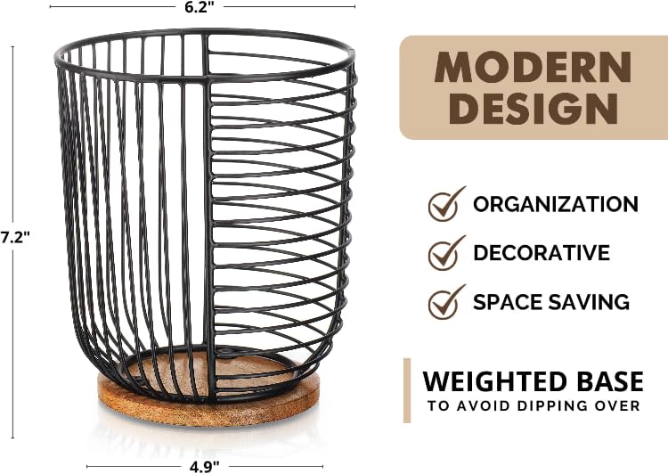 MosJos coffee pod holder holds up to 40 pods for organized mornings.