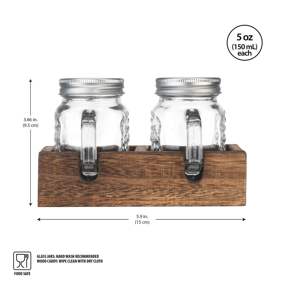 MosJos five-ounce-capacity shakers reduce refills during family meals.