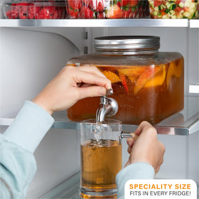 MosJos mason jar dispenser with a wide opening for easy filling and infusions.