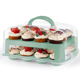 MosJos durable cupcake carrier protects cupcakes during travel.