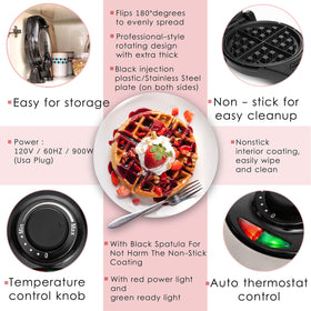 Moss & Stone waffle maker temperature control knob for adjustable browning.