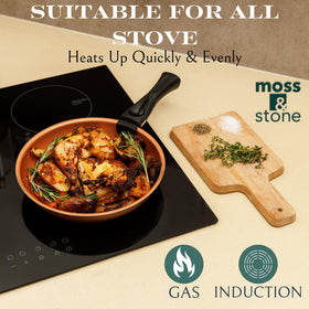 Moss & Stone glass lid with silicone rim for visibility and safety.
