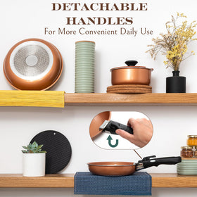 Moss & Stone detachable handle enables cool grip and compact storage.