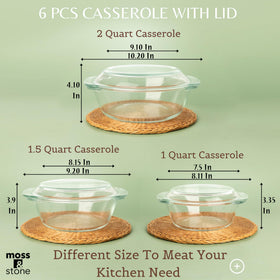 Moss & Stone borosilicate glass lids for secure sealing and extended freshness.