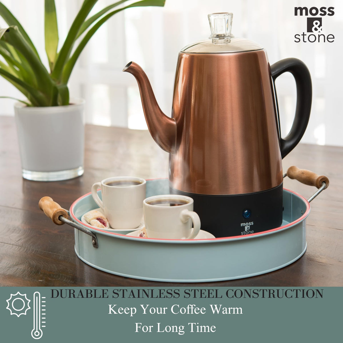 Moss & Stone classic percolator pot for timeless coffee rituals