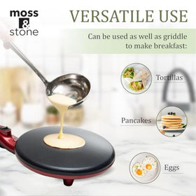 Moss and Stone dipping plate streamlines batter prep for smooth flipping.