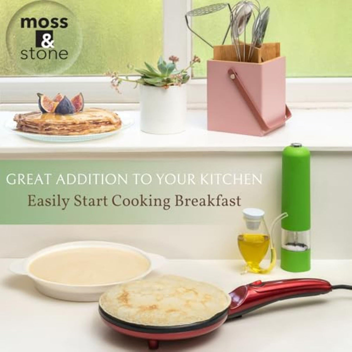 Moss and Stone crepe maker ideal for pancakes and chapati at home.