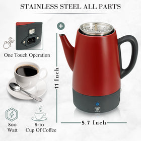 Moss & Stone electric percolator cool-touch handle for safe pouring
