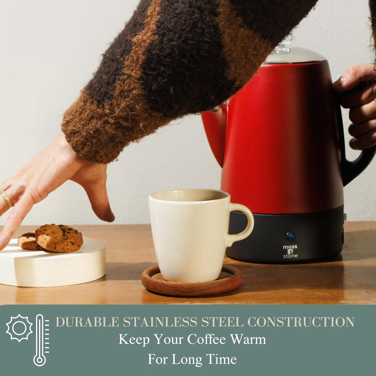 Moss & Stone electric percolator pour spout for smooth serving