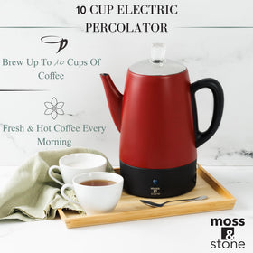 Moss & Stone electric percolator removable power cord for flexible placement