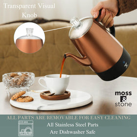 Moss & Stone keep-warm percolator maintains heat after brewing