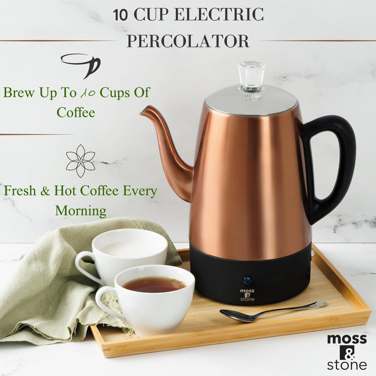 Moss & Stone removable basket percolator for easy cleaning