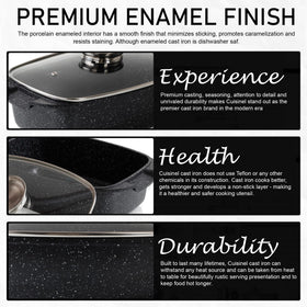 Moss & Stone nonstick roaster with lid for easy release and cleanup.