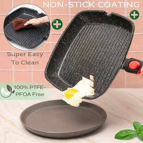 Moss & Stone nonstick coating promotes easy food release and quick cleanup.
