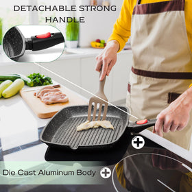 Moss & Stone raised grill ridges leave attractive grill marks for flavorful results.