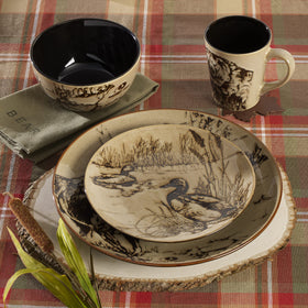 Mossy Oak animal print table setting; ready to entertain with natural charm.