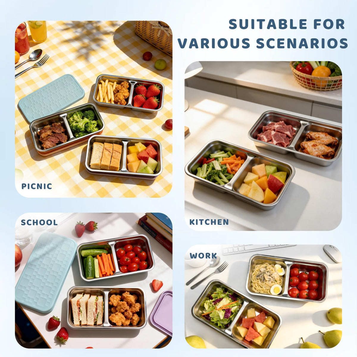 Mostdream portable kid snack set keeps snacks organized while traveling.
