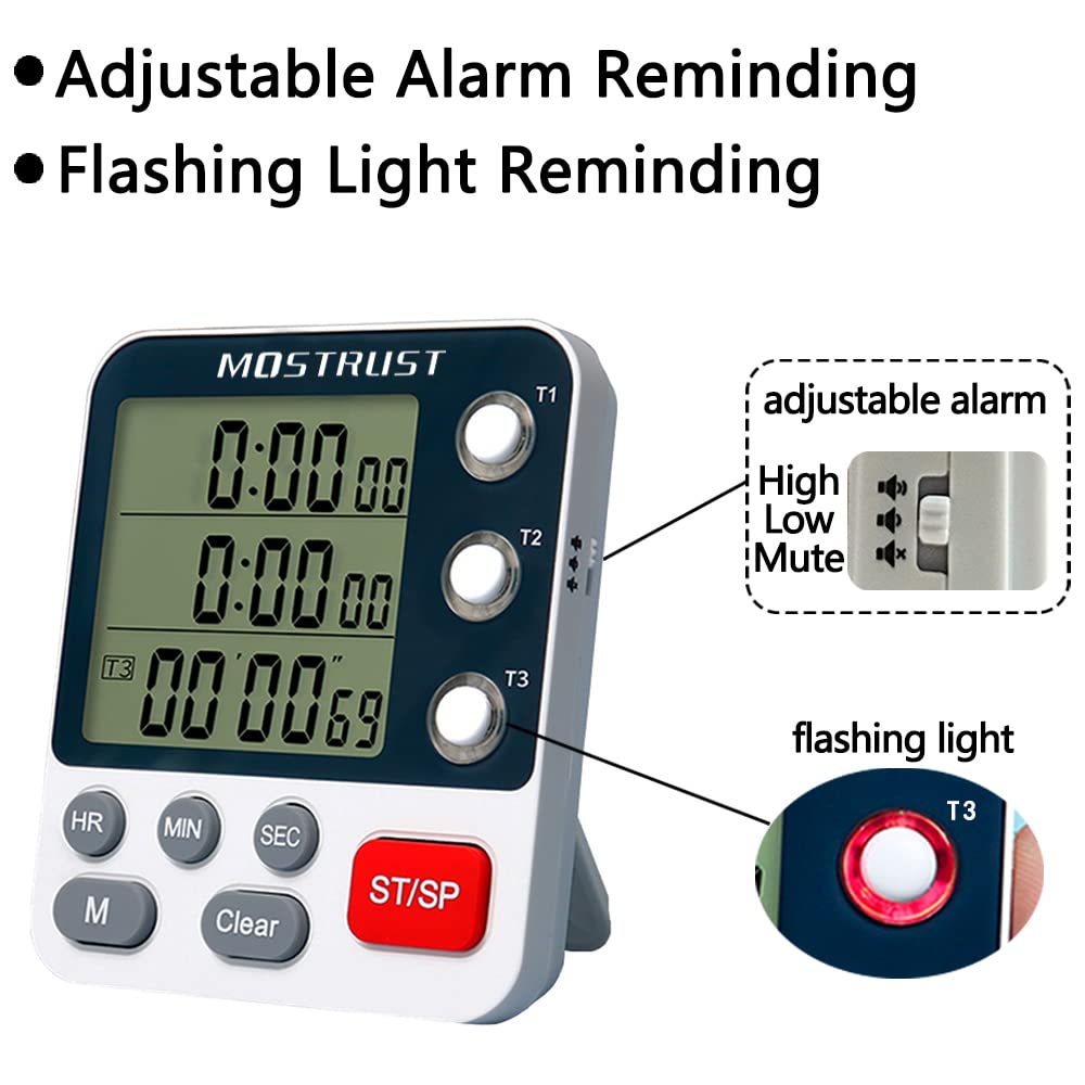 MOSTRUST large-display timer for precise cooking and homework sessions