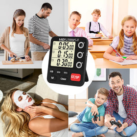 MOSTRUST timer stand and magnetic back offer versatile placement options.
