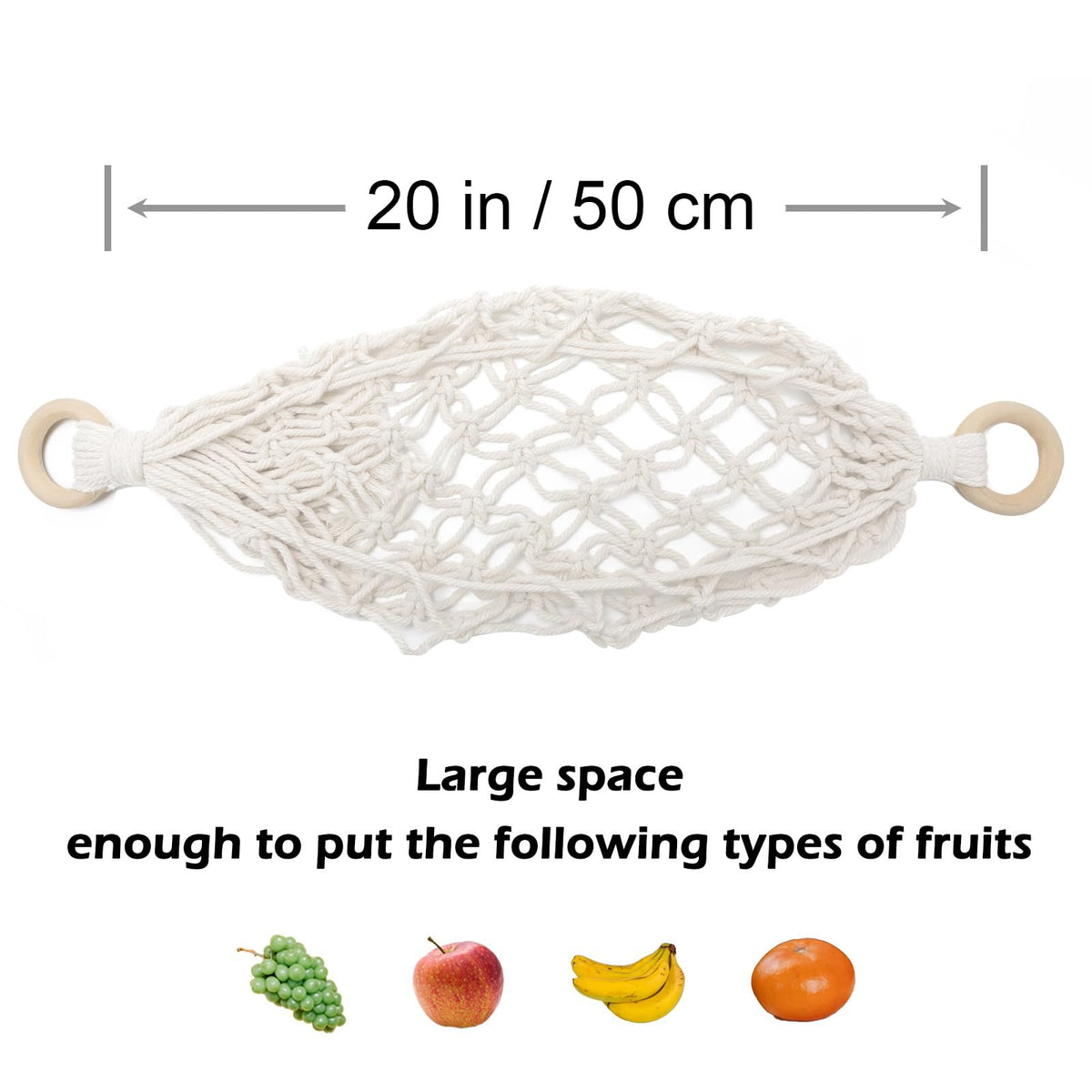 Motarna hand-woven fruit basket close-up highlights cotton weave and breathable storage.