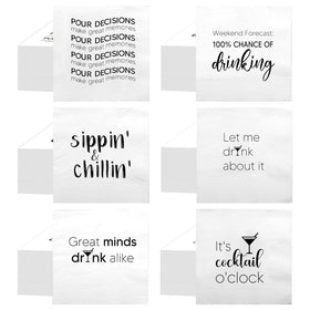 MotiMind funny cocktail napkins with six quotes add flair to stylish parties