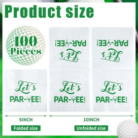 MotiMind golf napkins 100-count pack for effortless party prep and cleanups.