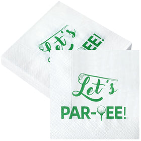 MotiMind golf napkins 5x5 green and white pattern ideal for party table decor.