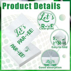 MotiMind golf-themed napkins on table setting enhance sport-inspired celebrations.