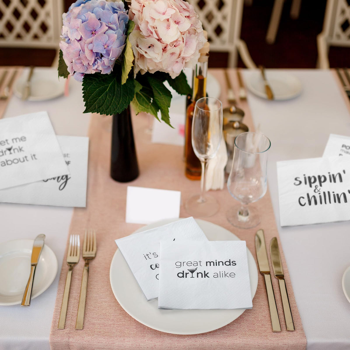 MotiMind napkins perfect for home bars and casual get-togethers