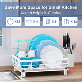 MOUKABAL dish drying rack with removable utensil holder for organized drying.