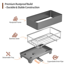 MOUKABAL sponge holder offers large capacity for kitchen tools