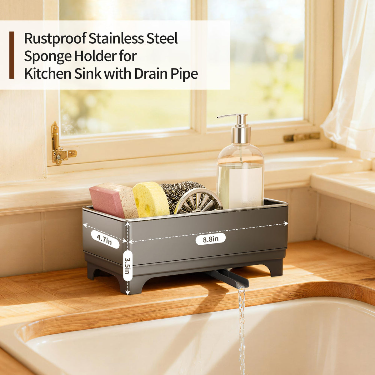 MOUKABAL sponge holder with removable tray aids sponge drying