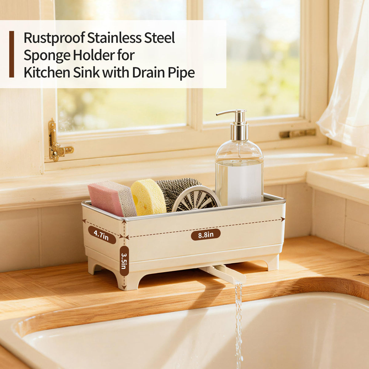 MOUKABAL storage for sponges, brushes, and dishcloths keeps essentials organized.