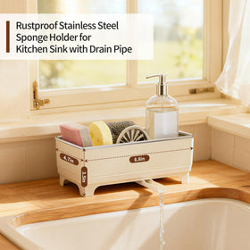 MOUKABAL storage for sponges, brushes, and dishcloths keeps essentials organized.