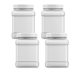 Mountain West Square Clear Jar with Pinch Handle for easy, mess-free pantry organization.