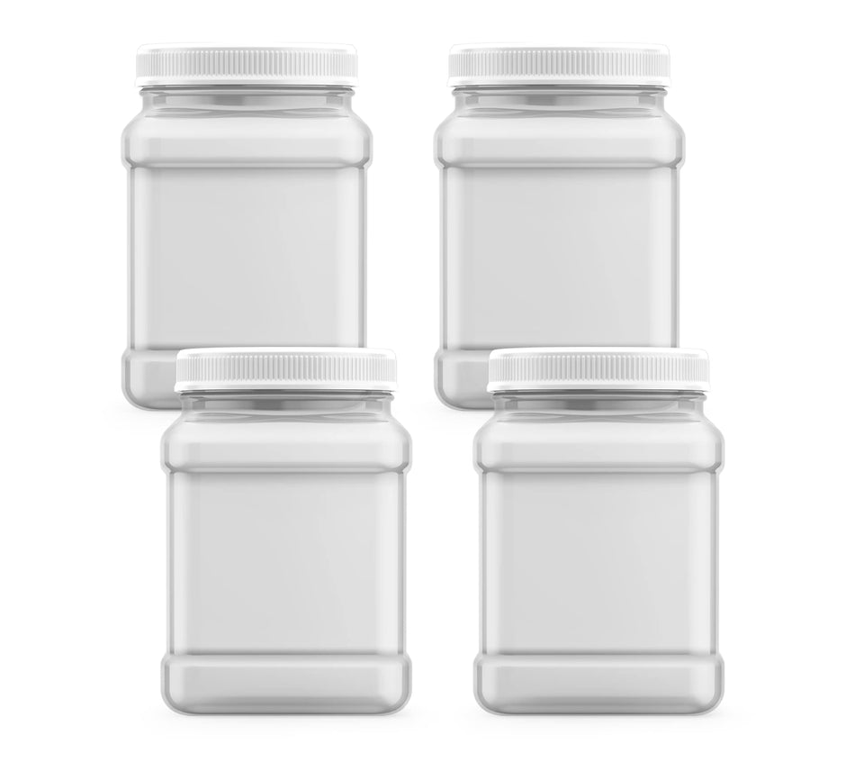 Mountain West Square Clear Jar with Pinch Handle for easy, mess-free pantry organization.