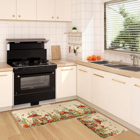 Moutina Mushroom Snail Kitchen Rug close-up texture shows durable materials.