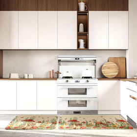 Moutina Mushroom Snail Kitchen Rug detail showcases sturdy construction.