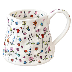 Movlen 20oz floral ceramic coffee mug with vibrant design for everyday use