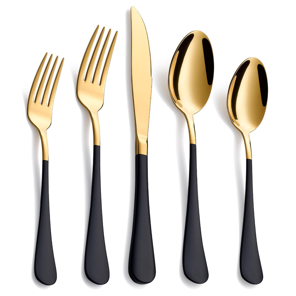 Moxinox 20-piece silverware set with colorful handles for stylish family meals
