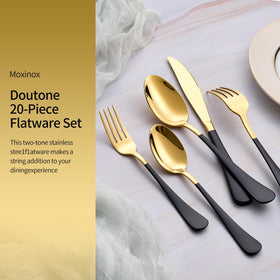 Moxinox black and gold cutlery finish for a modern dining look