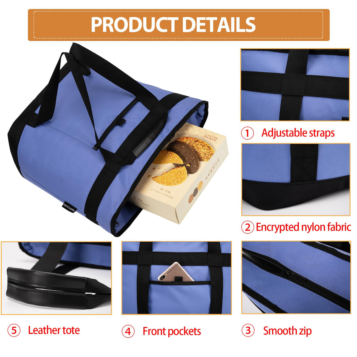 MOYLLOG nylon handle offers comfort and multiple carrying options.