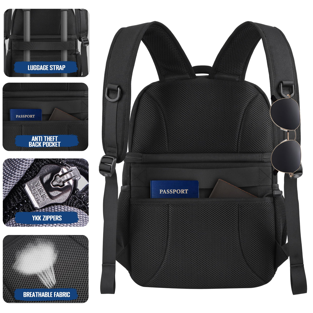 MOZETO Lunch Backpack lightweight, durable construction for daily carry