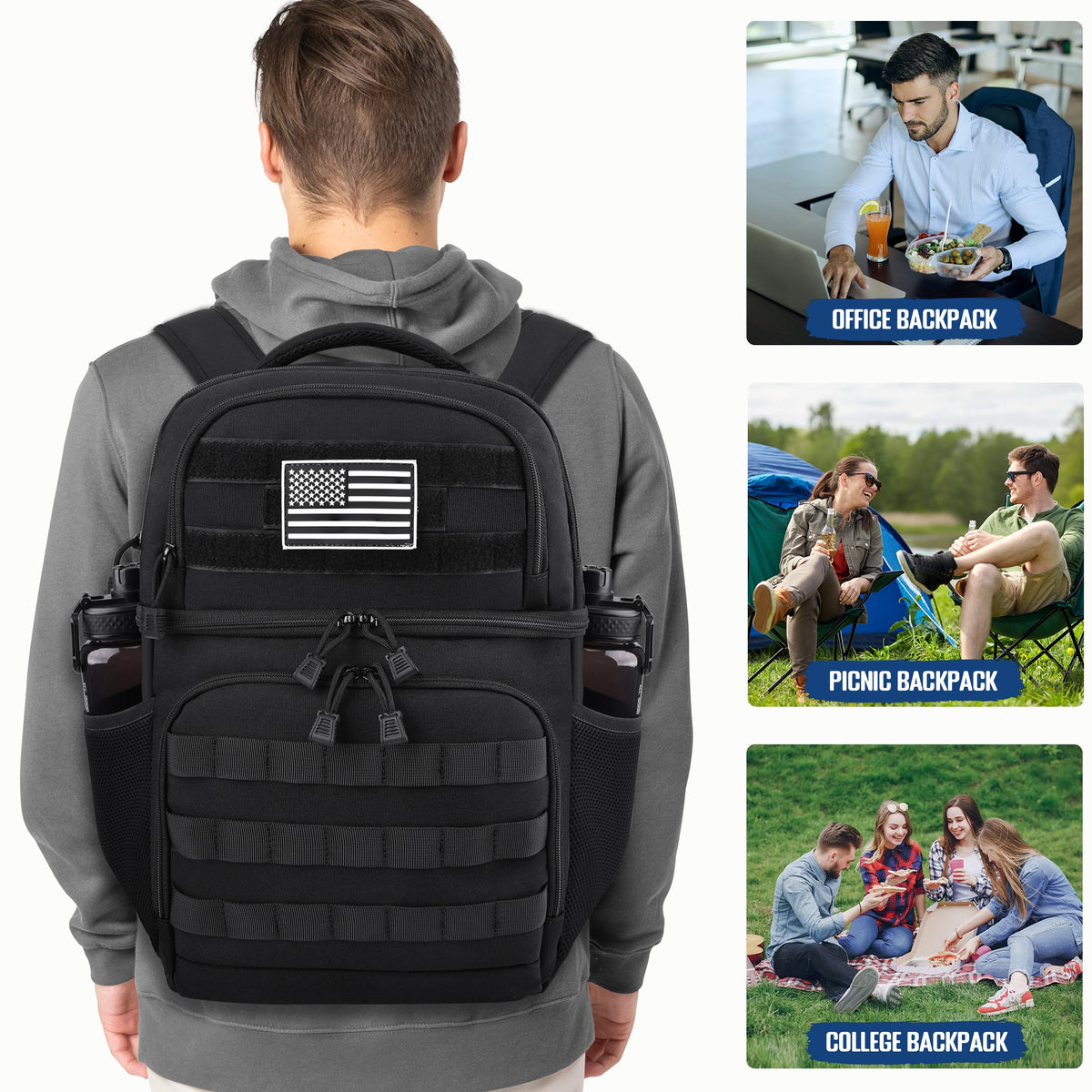 MOZETO Lunch Backpack versatile design for work, campus, hiking, and travel