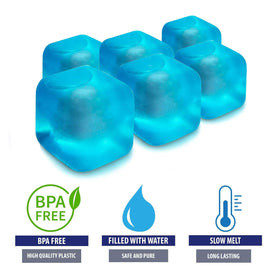 M PAIN MANAGEMENT TECHNOLOGIES freezer-ready ice cubes prepared for quick cold beverages.